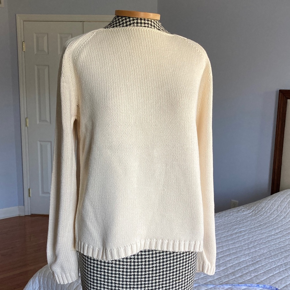 Lands' End Ivory Knit Pullover
